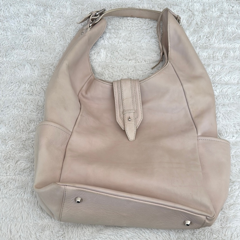 Vintage Nardelli  Elegant Cream Leather Hobo Bag